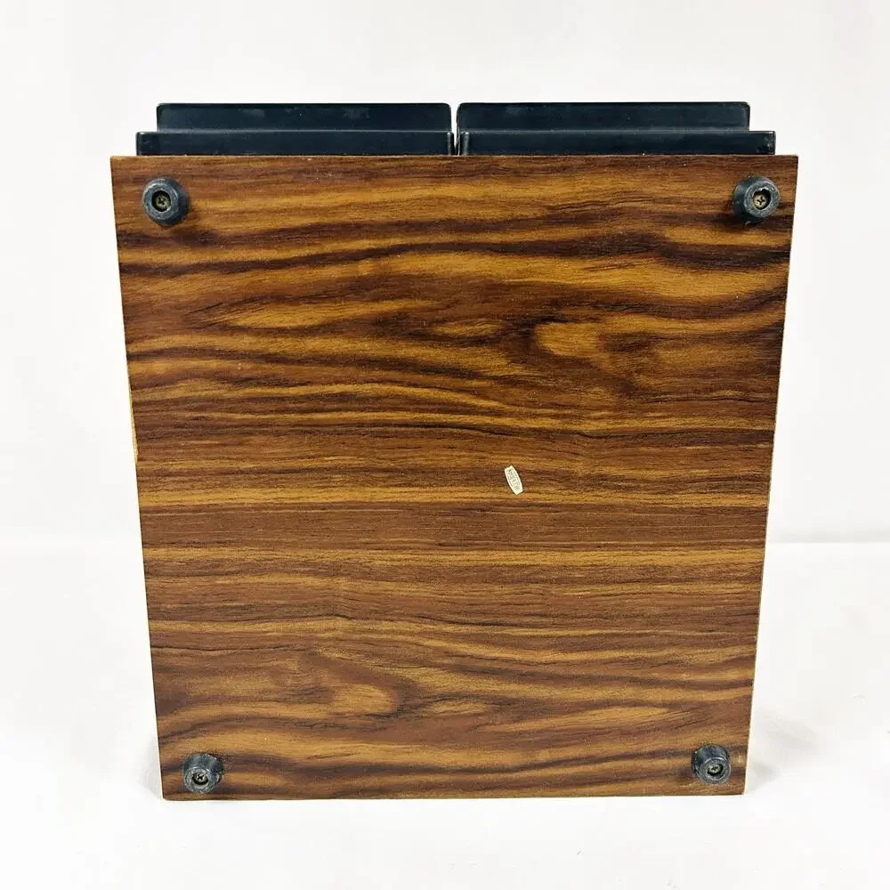 Kenmark 24 Count 2 Drawer Cassette Tape Holder Faux Wood Grain Vintage